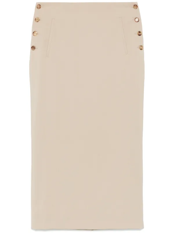 Moschino Virgin-wool Midi Skirt in Neutrals
