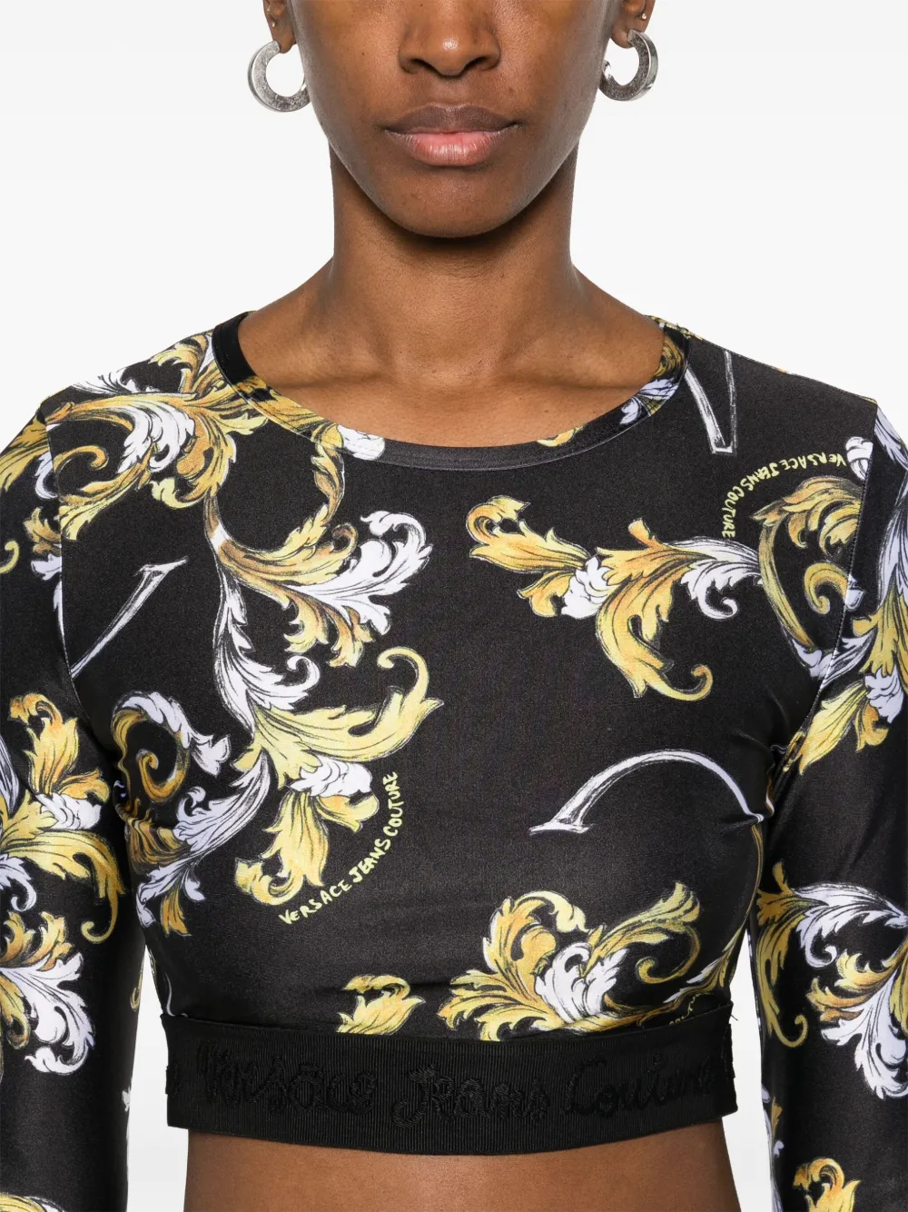 Versace Jeans Couture Barocco-prints top Zwart