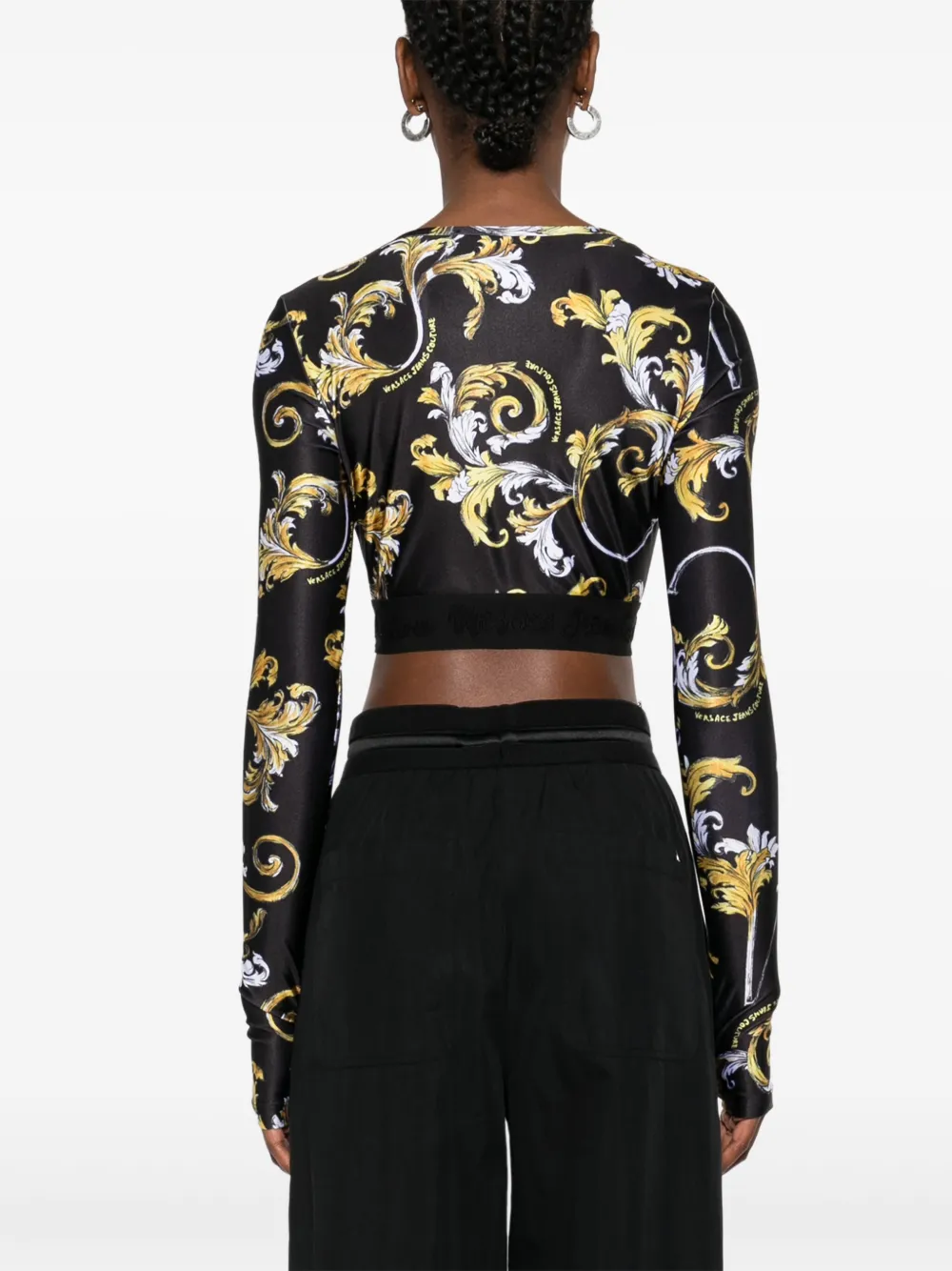 Versace Jeans Couture Barocco-prints top Zwart