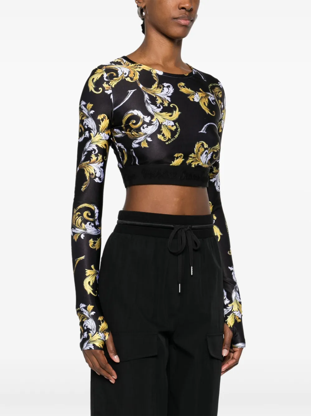 Versace Jeans Couture Barocco-prints top Zwart