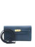 Hermès Pre-Owned 2024 Evercolor Kelly To Go Wallet crossbody bag - Blue