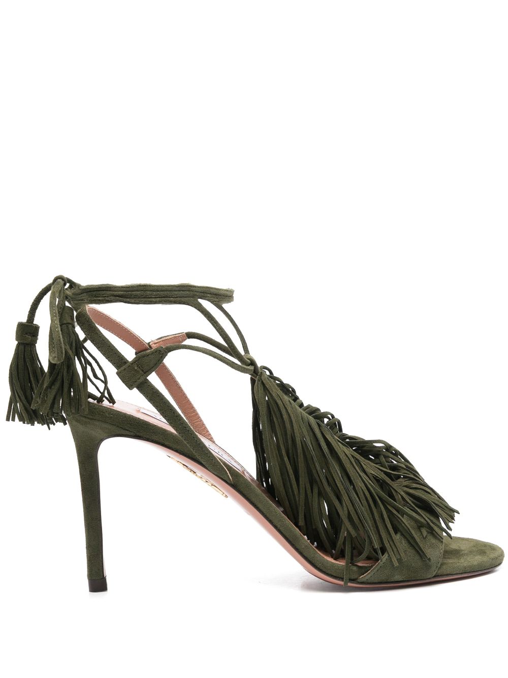 Aquazzura 85 mm Gytane sandalen Groen