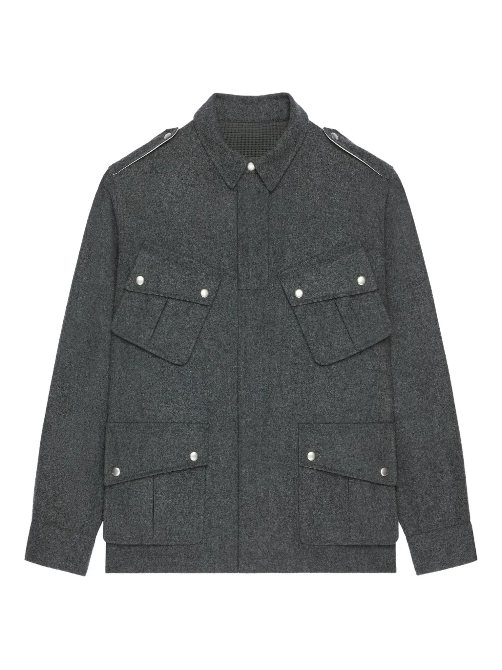 Givenchy flap-pocket wool shirt jacket | Grey | Image 1