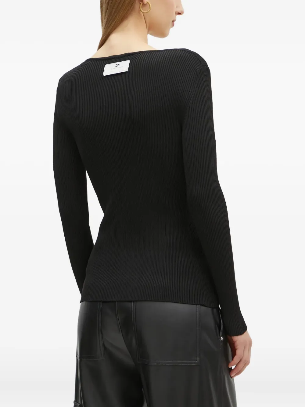Elisabetta Franchi Scoop-neck Cardigan In Black