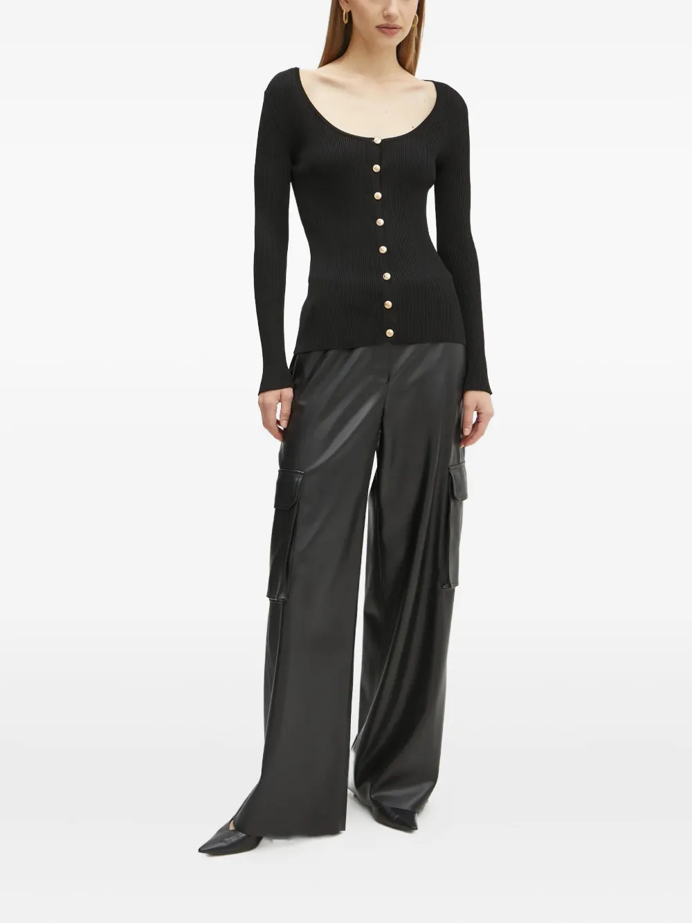 Elisabetta Franchi Scoop-neck Cardigan In Black