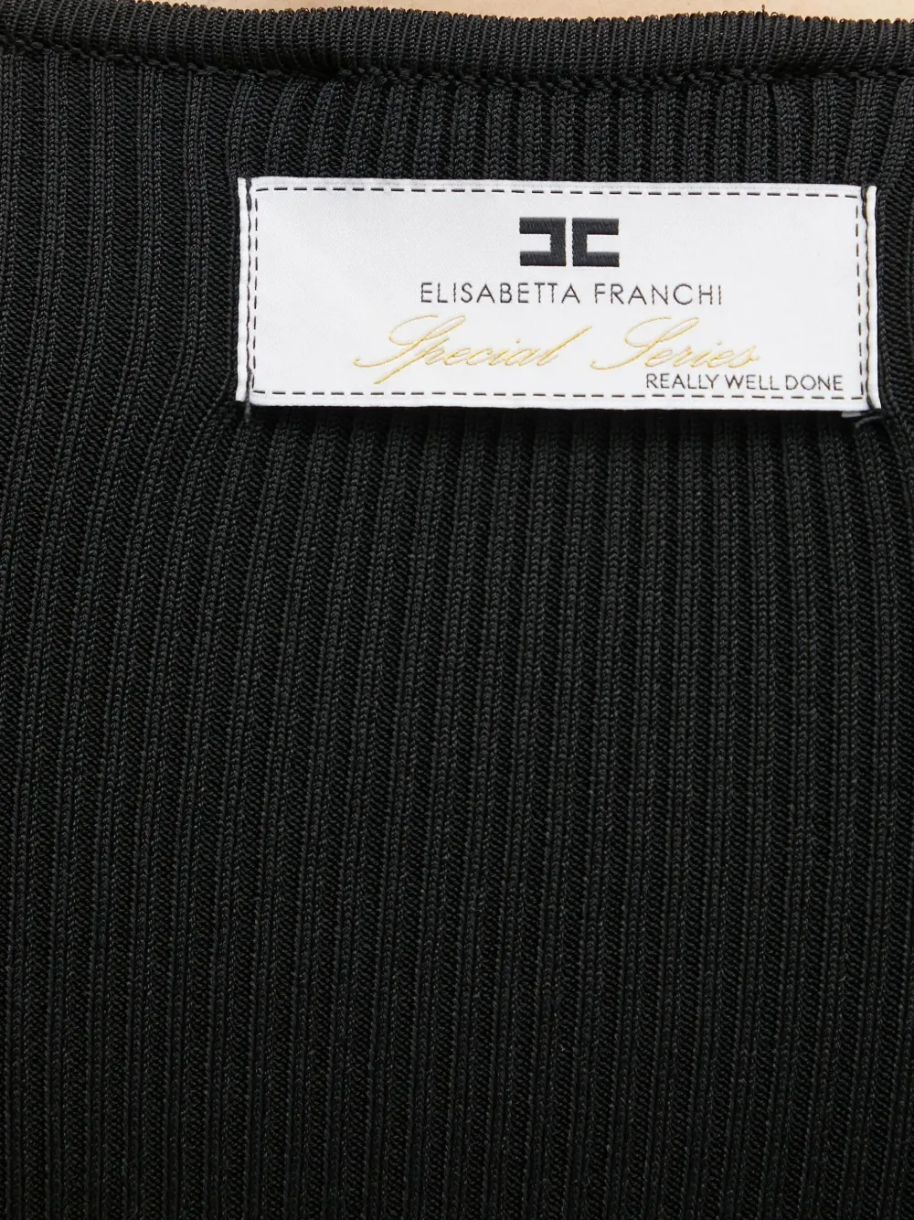 Elisabetta Franchi Scoop-neck Cardigan In Black
