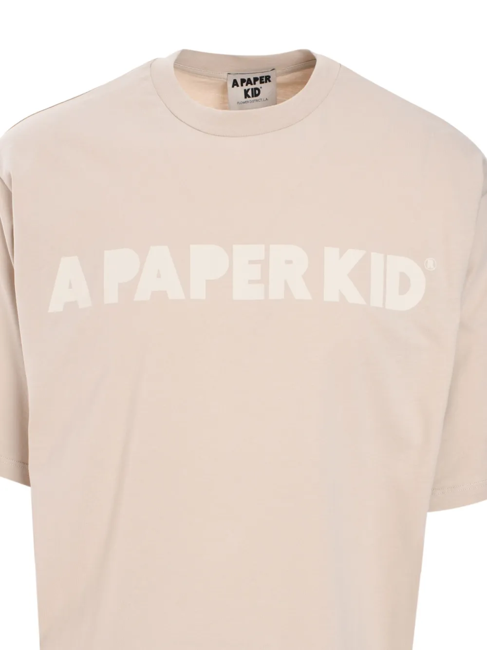 A Paper Kid T-shirt met logoprint Beige