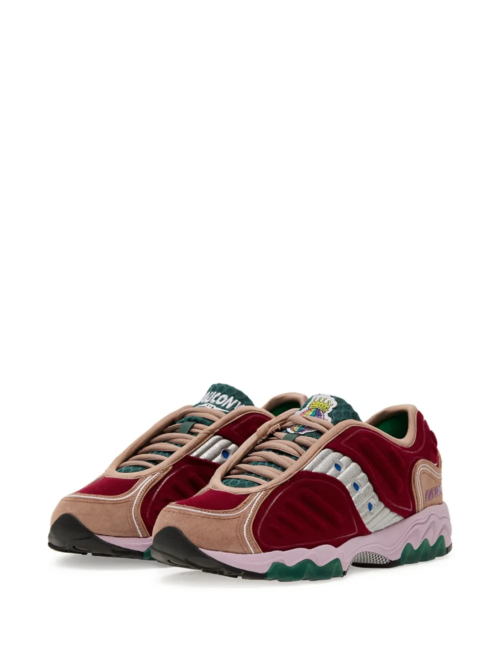 Saucony x Jae Tips Matrix "Burgundy/Tan/Multicolour" sneakers | Low-Tops | Image 2