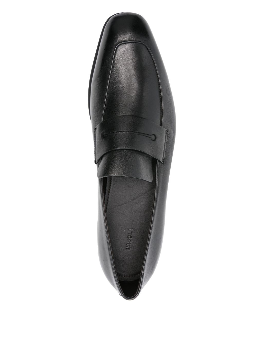 Zegna leather loafers Black