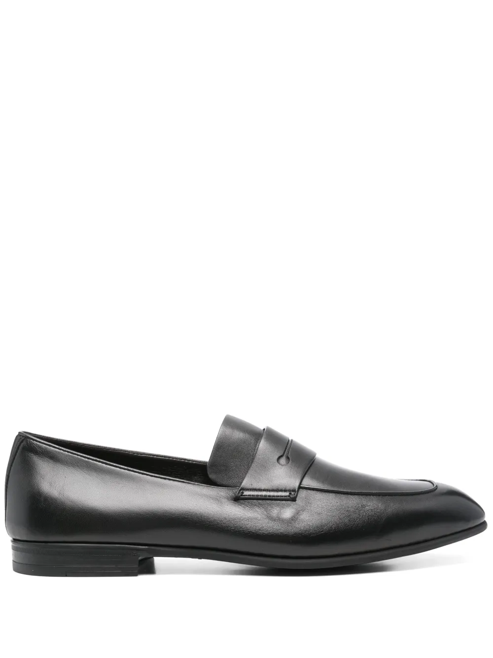 Zegna leather loafers Black