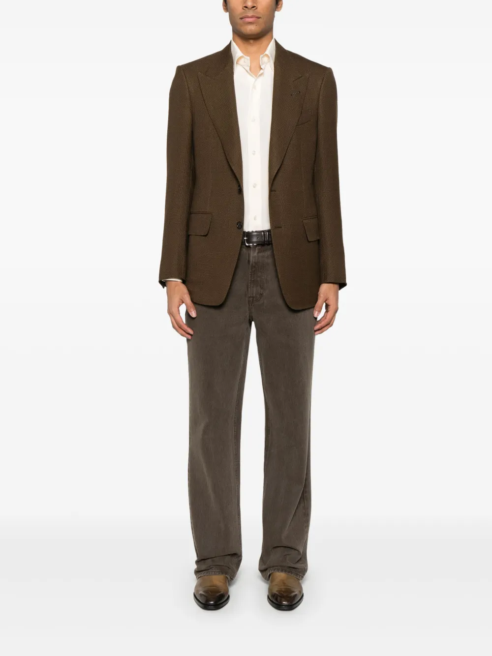 TOM FORD Geweven blazer - Bruin