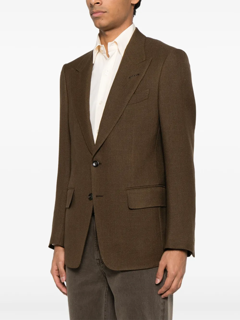 TOM FORD Geweven blazer Bruin