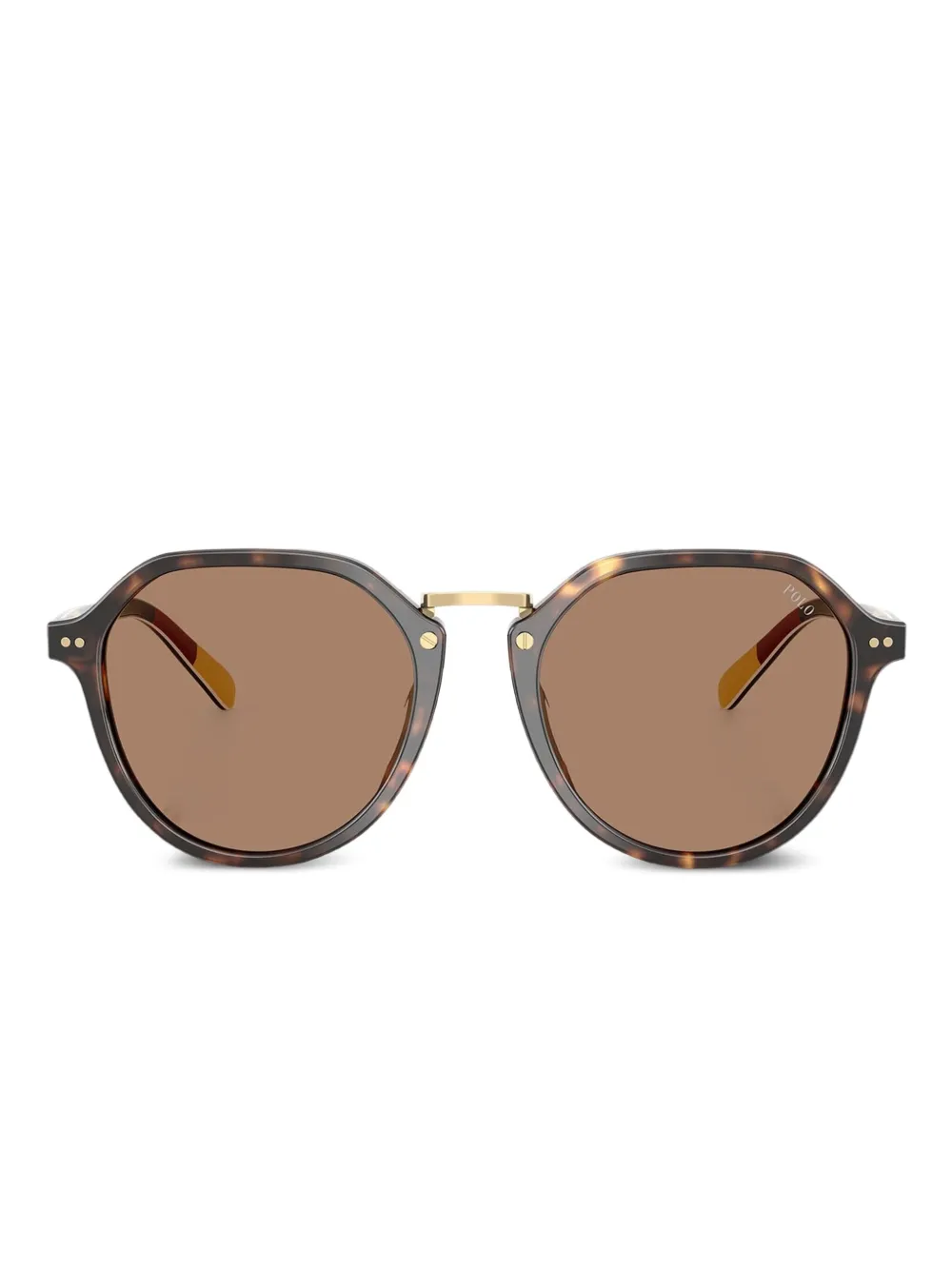POLO RALPH LAUREN EYEWEAR Occhiali da sole con effetto tartarugato - Marrone