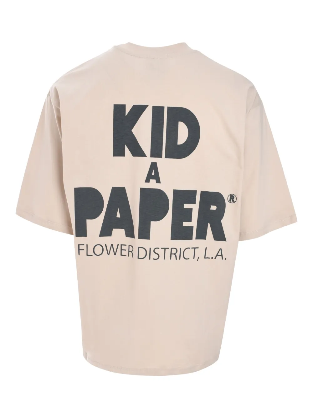 A Paper Kid logo cotton t-shirt - Beige