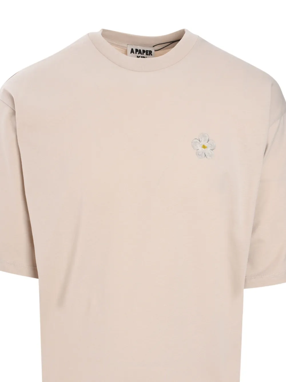 A Paper Kid T-shirt met logoprint Beige