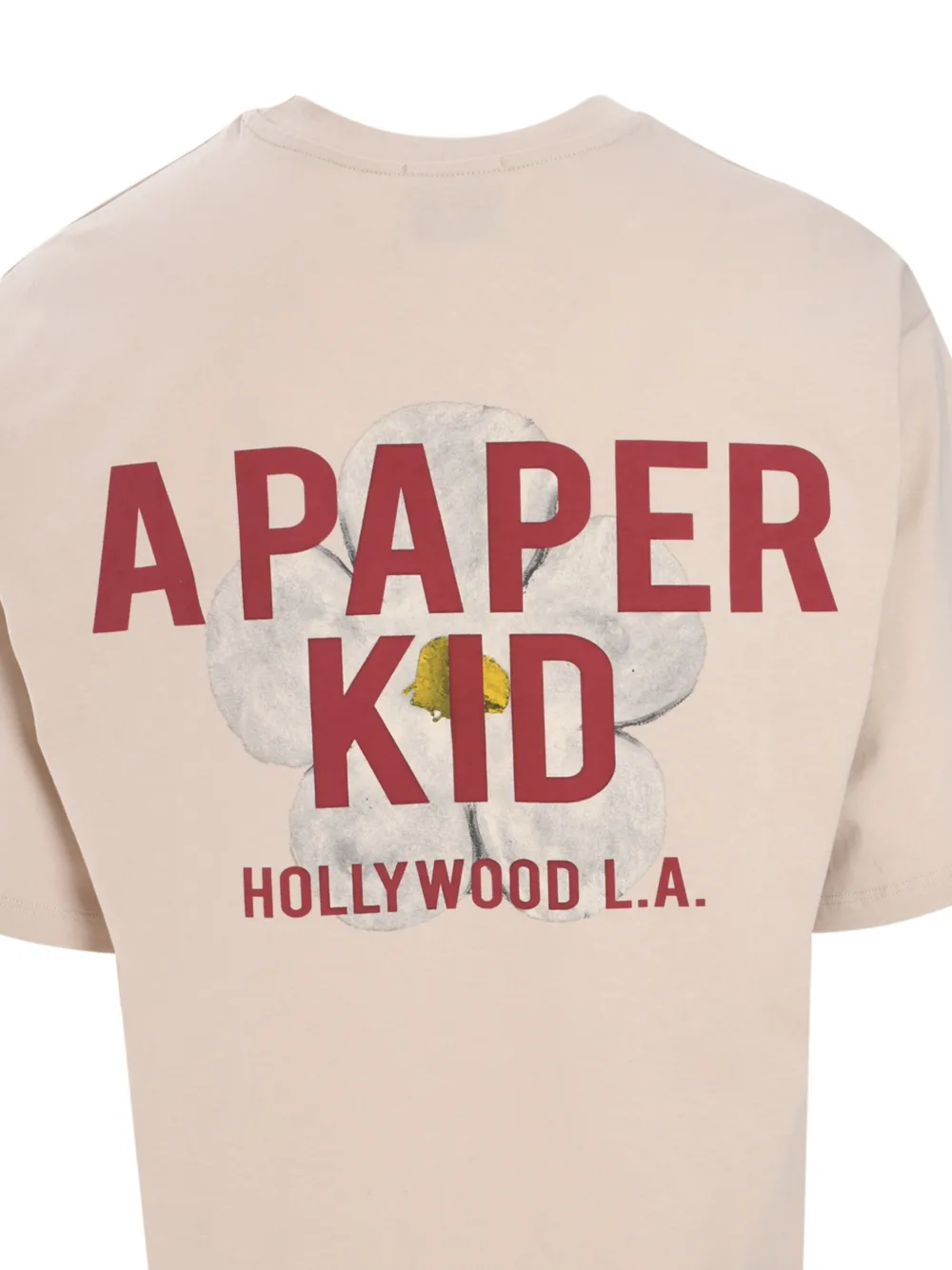 A Paper Kid T-shirt met logoprint Beige