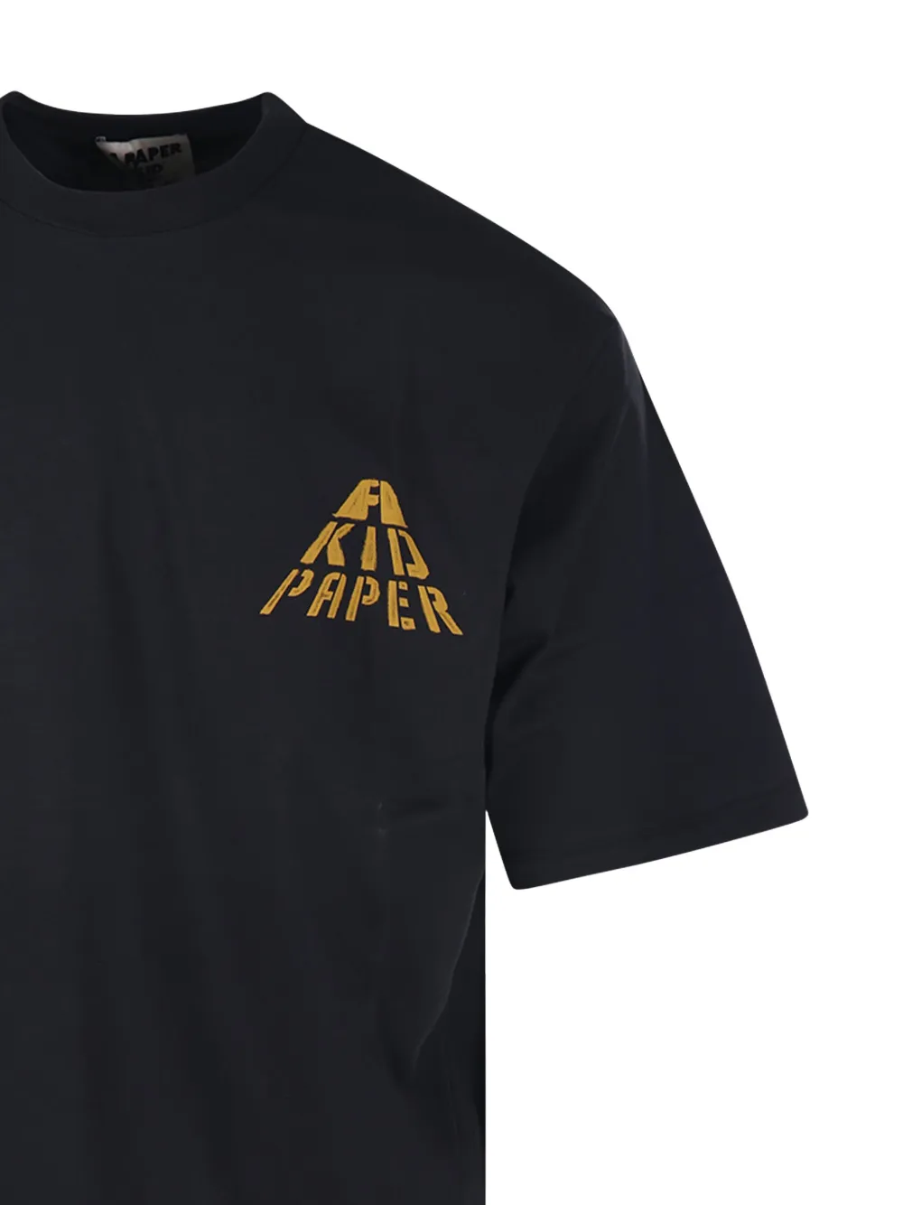 A Paper Kid Katoenen T-shirt met logo Zwart