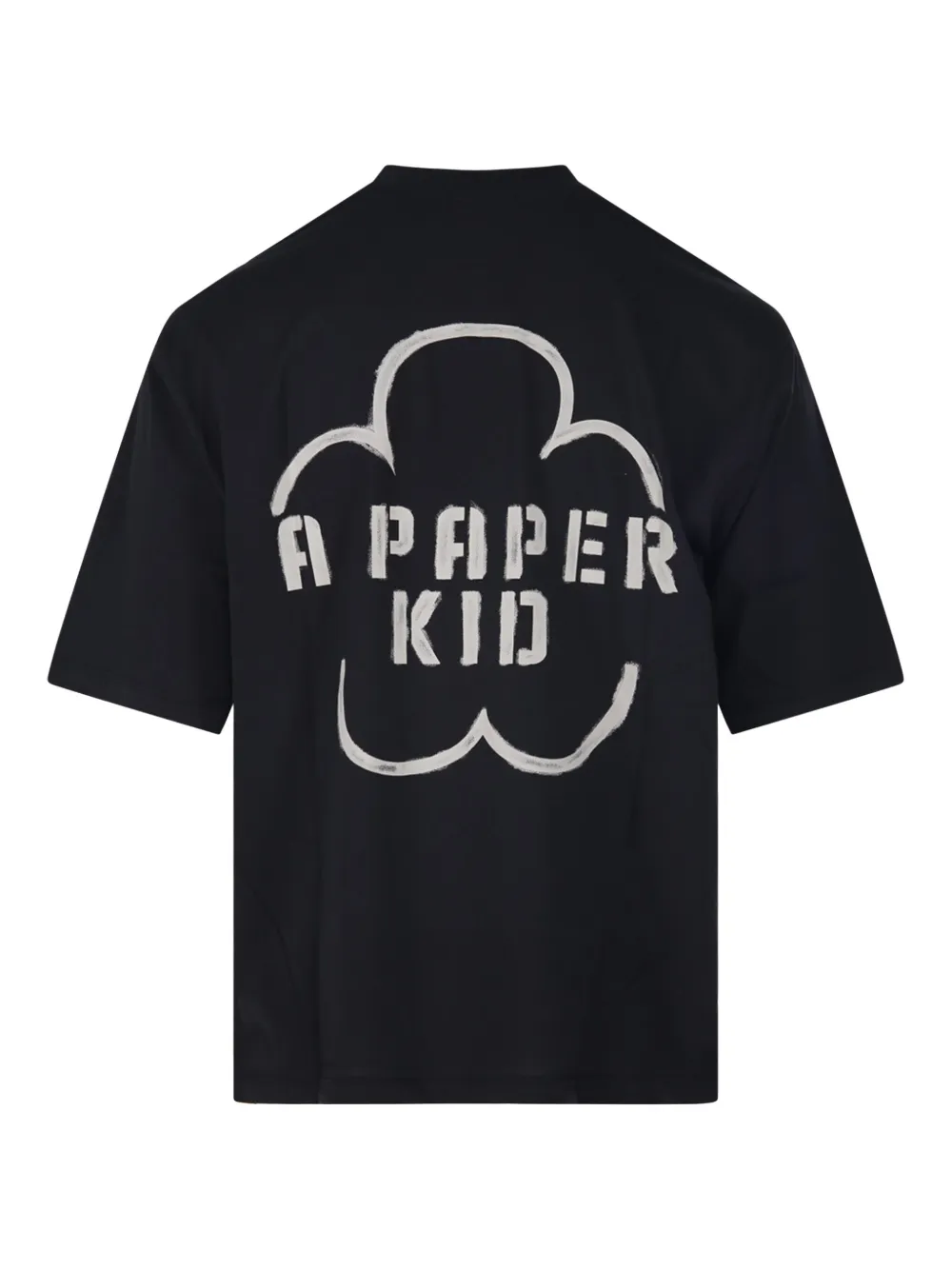 A Paper Kid logo cotton t-shirt - Zwart