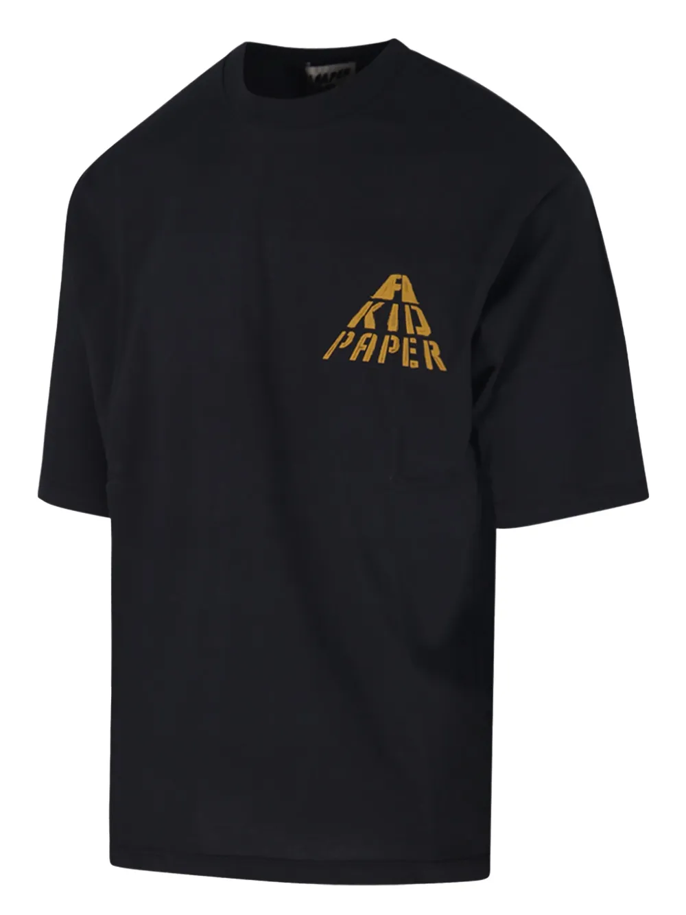 A Paper Kid Katoenen T-shirt met logo Zwart