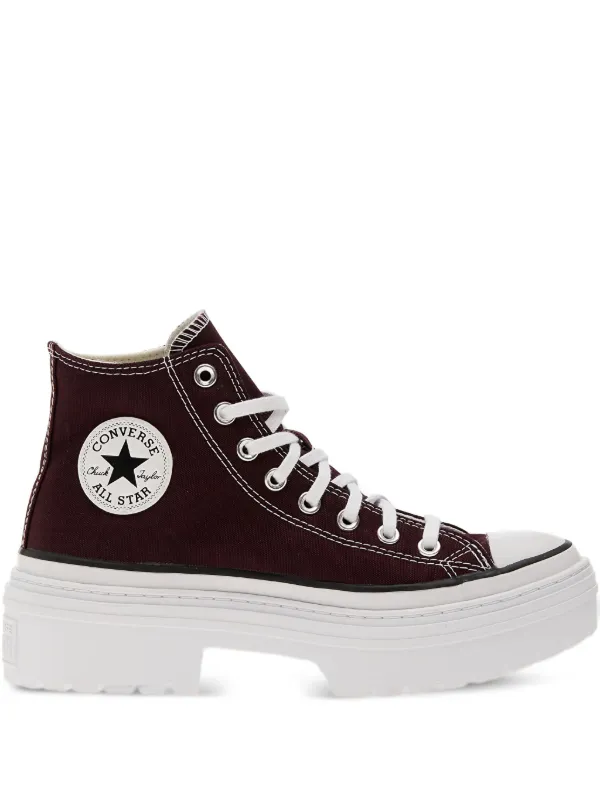 Converse Baskets à Plateforme Rouge FARFETCH FR