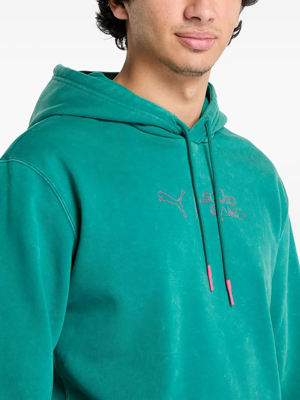 PUMA Hoodie van katoenblend Groen