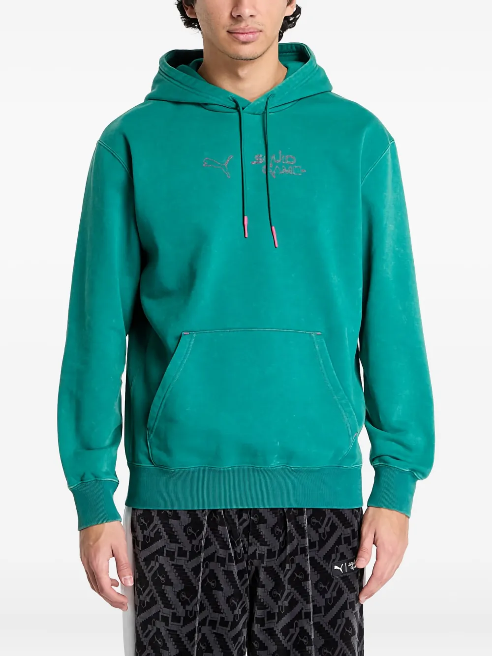 PUMA Hoodie van katoenblend Groen