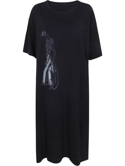 Yohji Yamamoto graphic-print midi dress