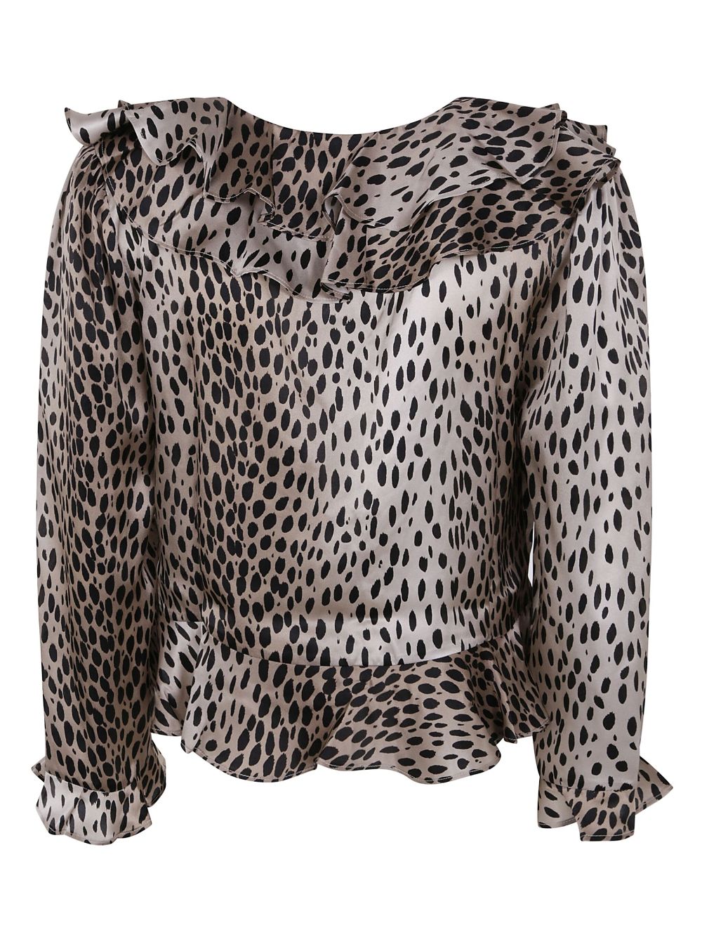 Rixo animal-print silk blouse - Beige