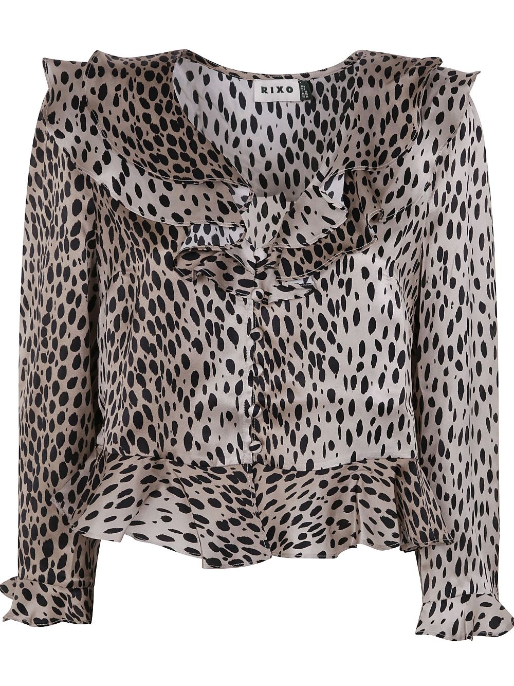 Rixo animal-print silk blouse - Neutrals