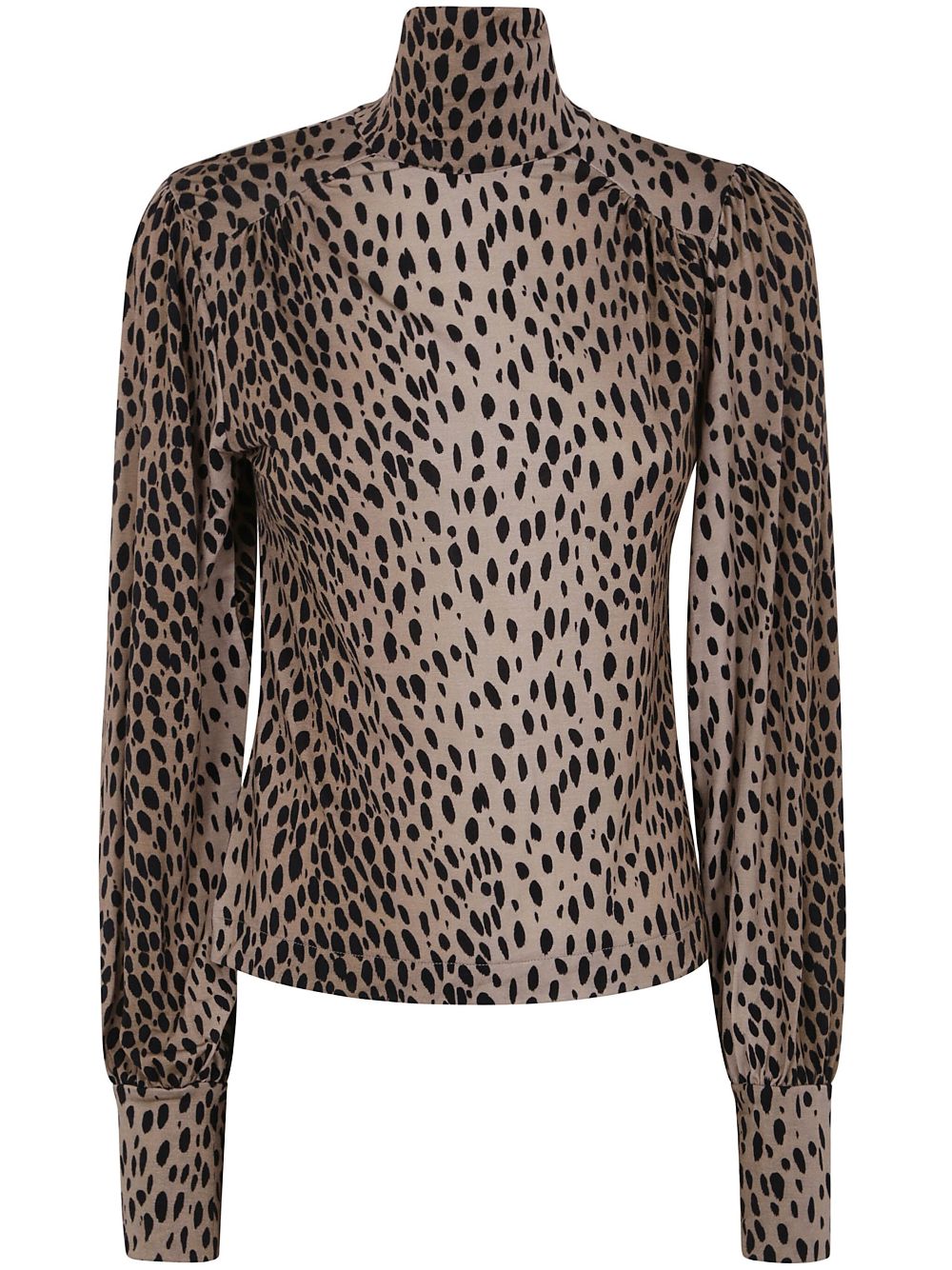 Rixo Blouse met dierenprint Beige