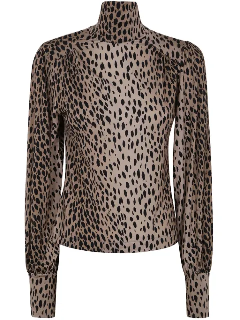 Rixo animal-print blouse