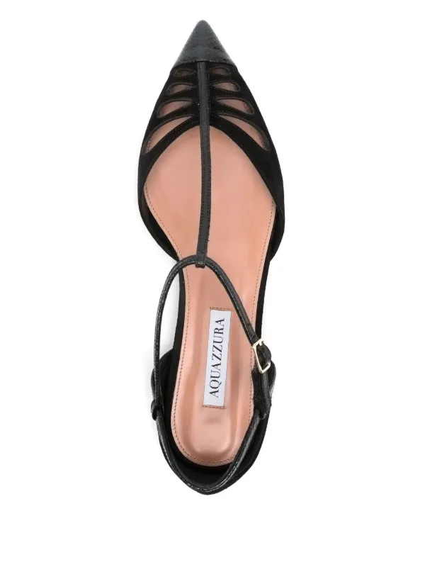 Aquazzura Camille Flat Pumps | Black | FARFETCH