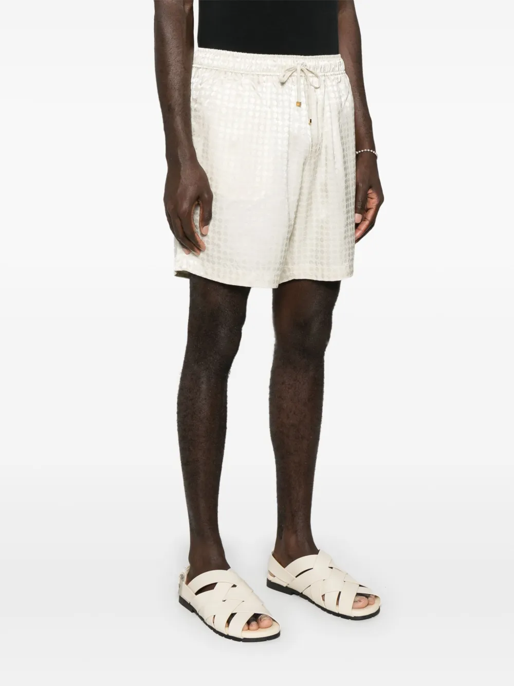 AMIRI Ma Quad shorts met jacquard Beige