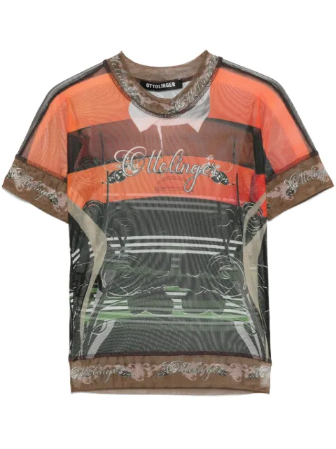 Ottolinger playera de malla con logo estampado