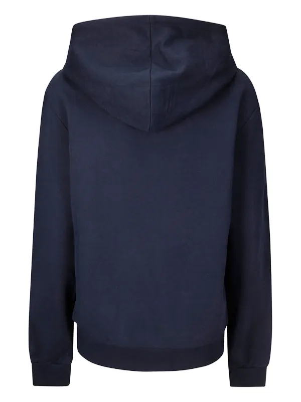 A.P.C. logo-embroidered Hoodie | Blue | FARFETCH