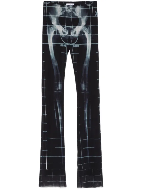 Jean Paul Gaultier Squeletor Flared Trousers in Black