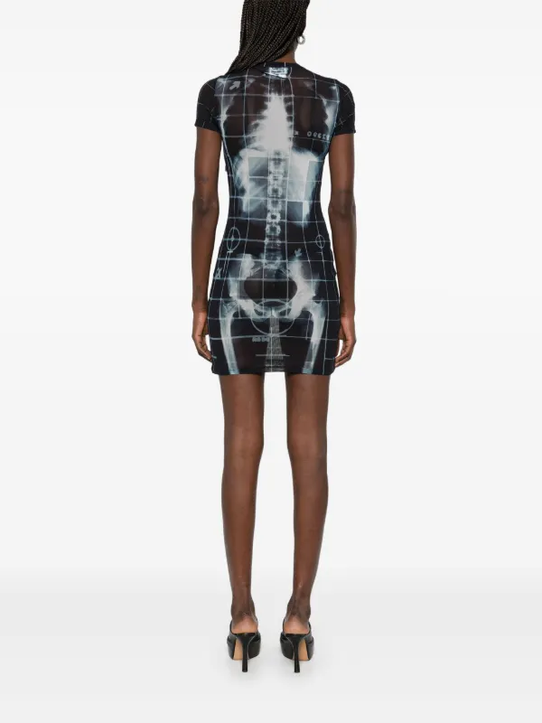 Jean Paul Gaultier Squeletor Mini Dress - Black