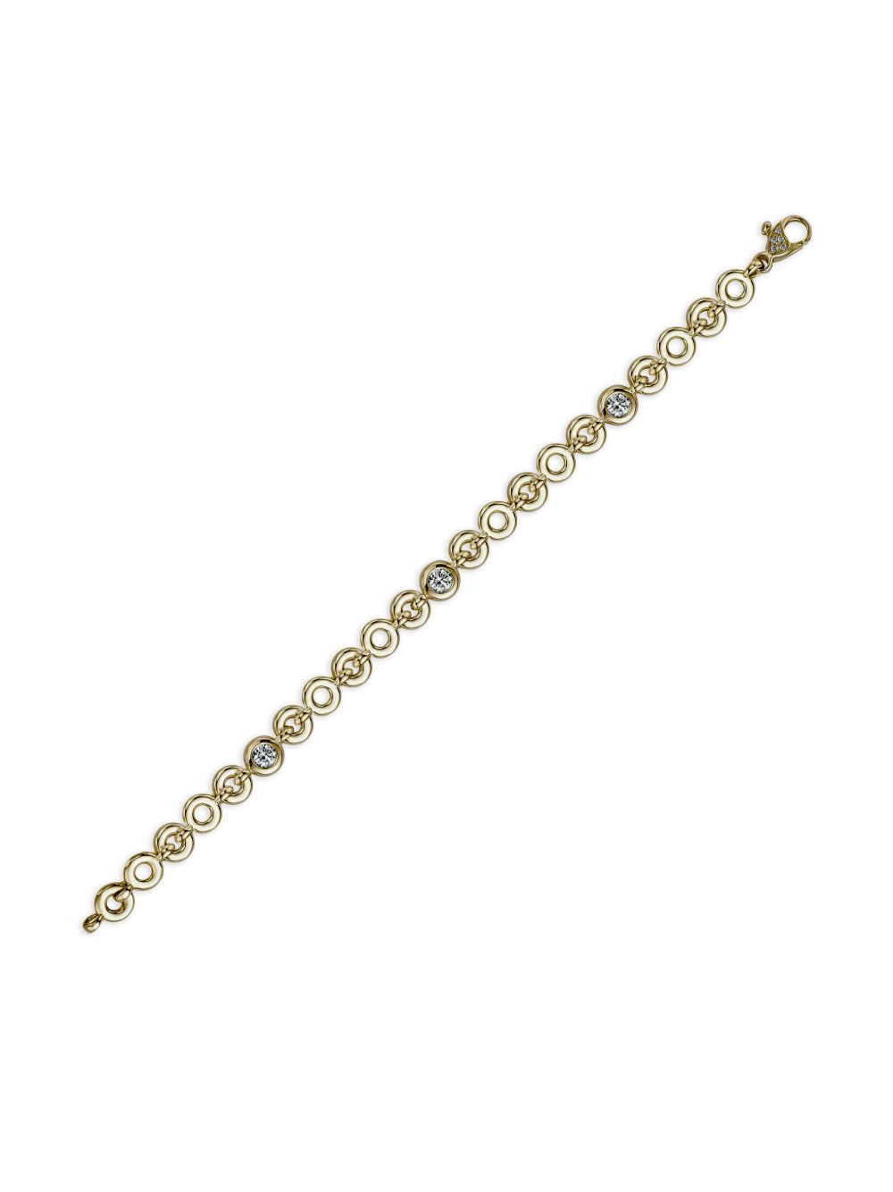 Pragnell 18kt geelgouden RockChain armband met diamant