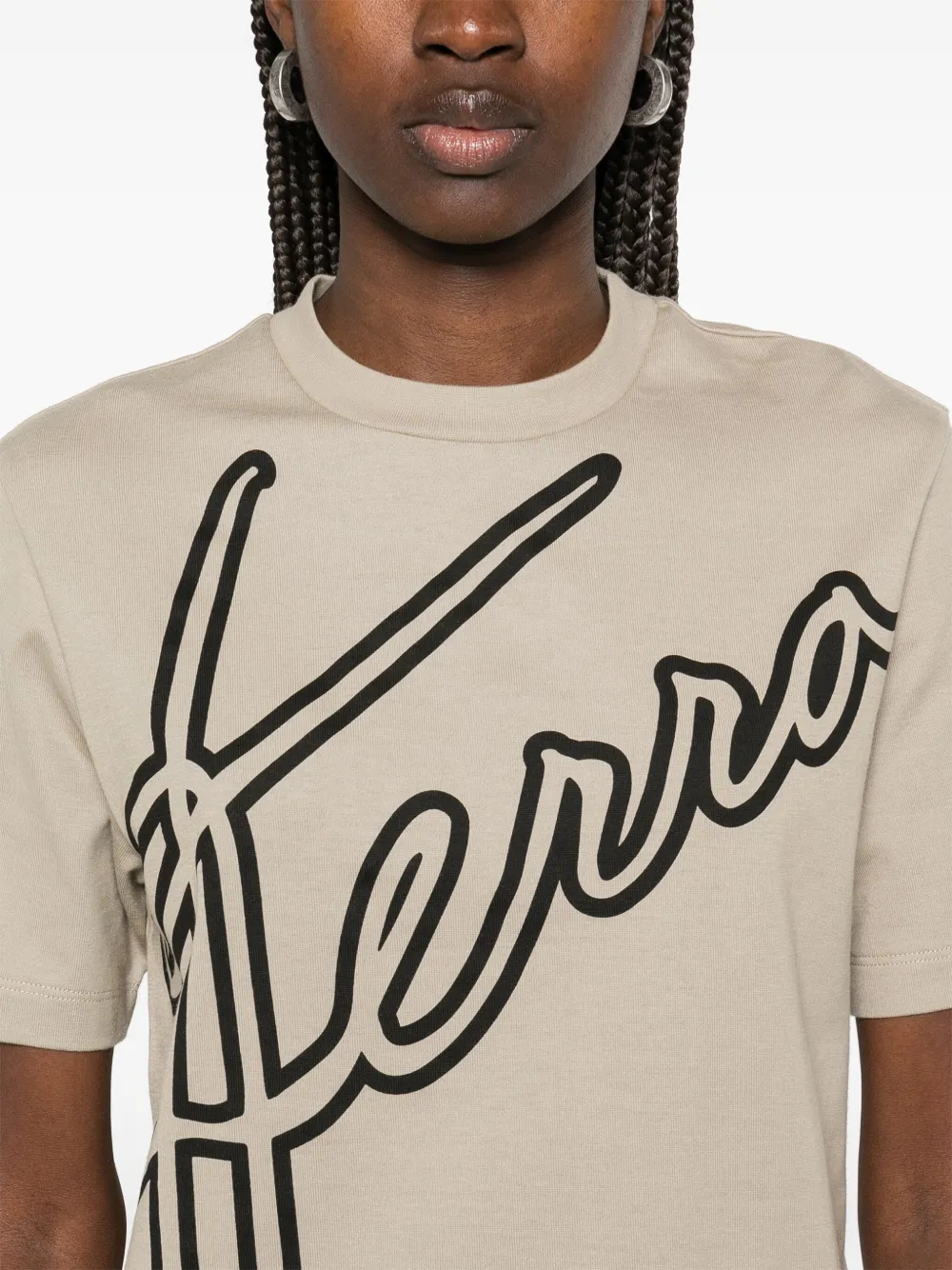 Ferragamo T-shirt met logoprint Beige
