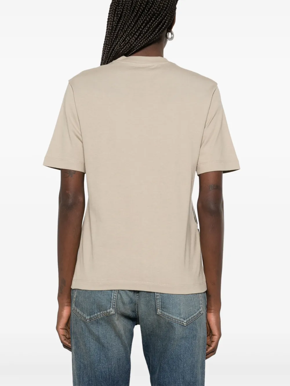 Ferragamo T-shirt met logoprint Beige