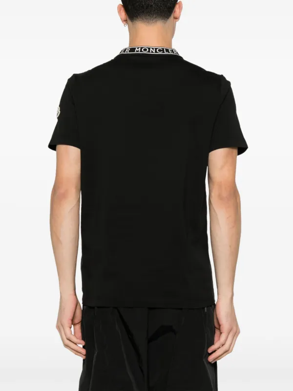 Moncler logo-trim Cotton T-shirt | Black | FARFETCH