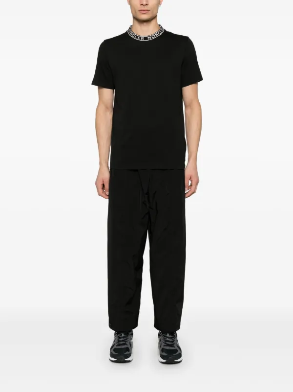 Moncler logo-trim Cotton T-shirt | Black | FARFETCH