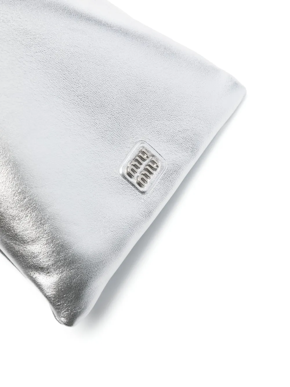 Miu Clutch met logo Zilver