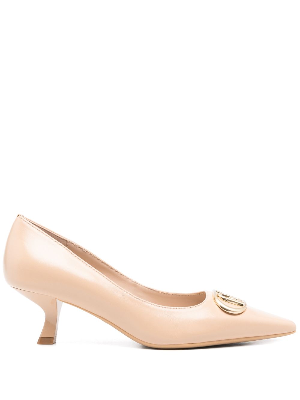 LIU JO 50mm logo-plaque pumps - Neutrals