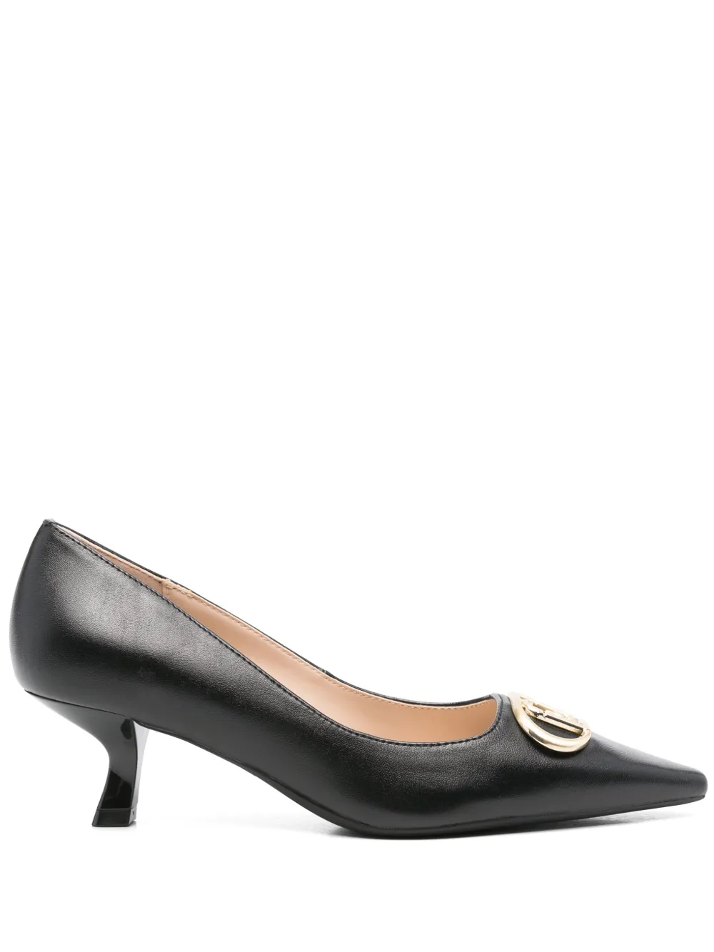 LIU JO 50mm logo-plaque pumps Black