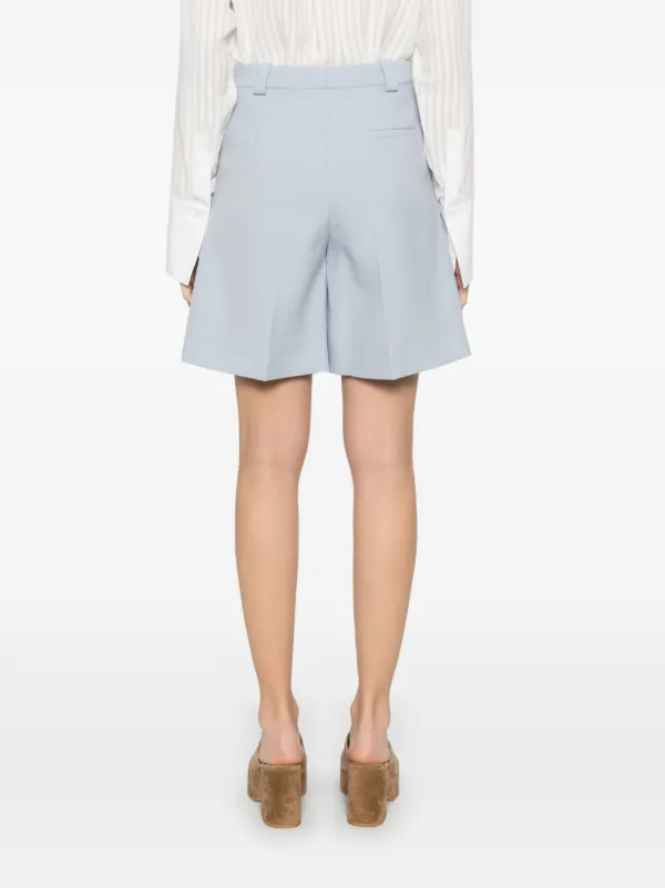 Chloé Virgin Wool Shorts | Blue | FARFETCH
