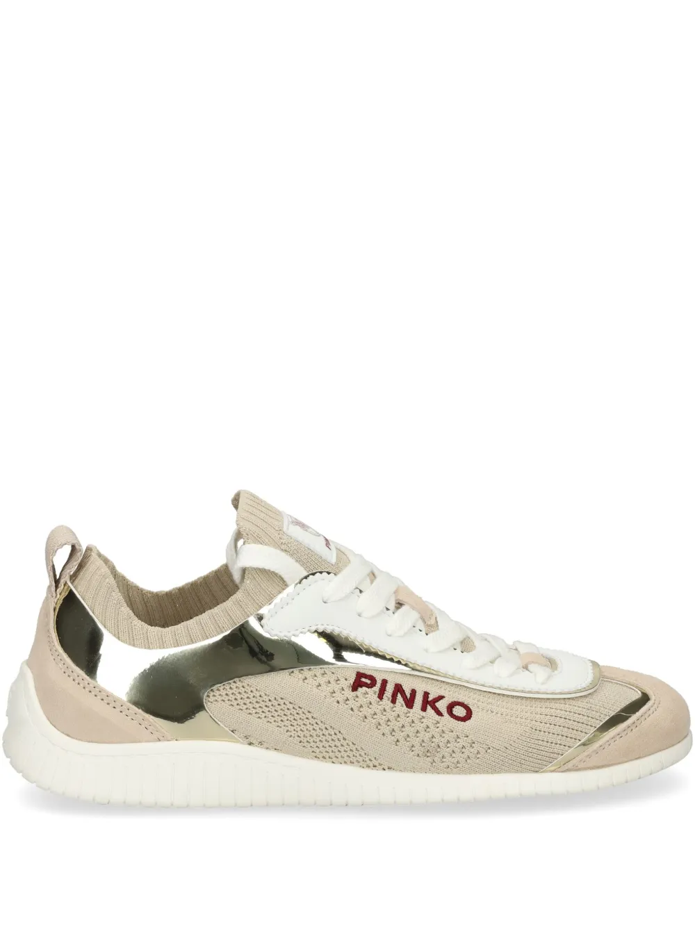 PINKO logo-embroidered sneakers Neutrals