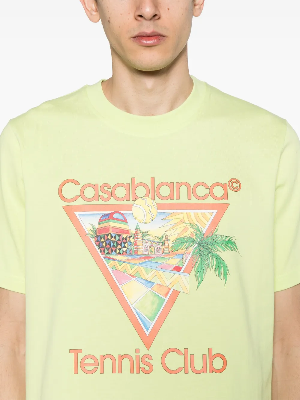 Casablanca White Casa Way Triomphe D'orange T-shirt "white" In Green