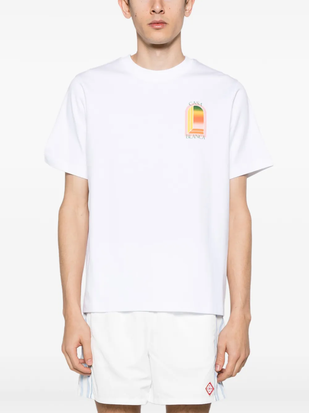 Casablanca T-shirt met print van biologisch katoen Wit