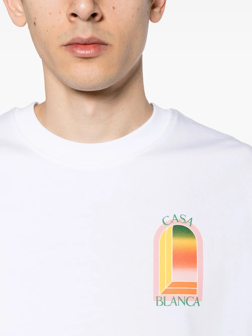 Casablanca T-shirt met print van biologisch katoen Wit